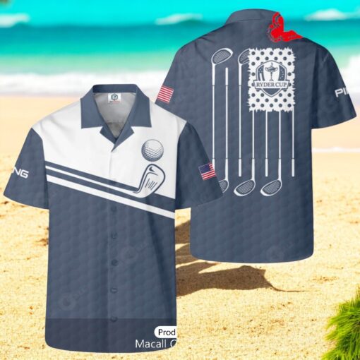 Ryder Cup x PING Golf Patterns Grey Hawaiian Shirt
