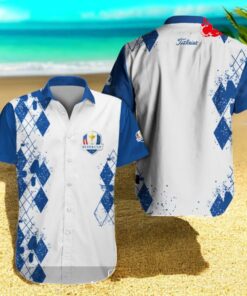 Ryder Cup x Titleist Golf Apparels Mix Blue White Grids Style Hawaiian Shirt