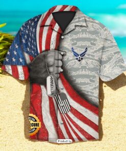 SALE Hand With Dog Tags And American Flag Air Force Veterans Day Hawaiian Shirt
