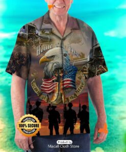 SALE Home Of The Free Because Of The Brave Eagle With American Flag And Battlefield Cross Veterans Day Hawaiian Shirt