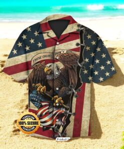 SALE These Colors Don’t Run Eagle And American Flag Veterans Day Hawaiian Shirt