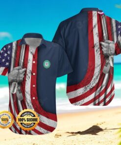 SALE United States Coast Guard American Flag And Dog Tags Veterans Day Hawaiian Shirt SALE United States Coast Guard American Flag And Dog Tags Veterans Day Hawaiian Shirt