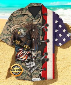SALE US Air Force All Gave Some Some Gave All Eagle With American Flag And Dog Tags Veterans Day Hawaiian Shirt