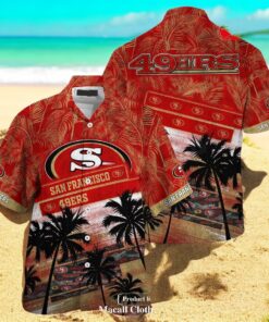 San Francisco 49ers NFL Palm Tree Pattern For Sports Fans Unisex Hawaiian Shirt