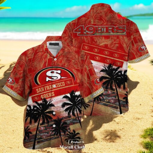 San Francisco 49ers NFL Palm Tree Pattern For Sports Fans Unisex Hawaiian Shirt