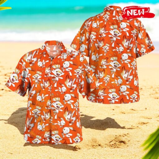 Scorbunny Pattern Summer Design Hawaiian Shirt