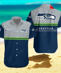 Seattle Seahawks NFL 2Line Logo Patterns Hawaiian Shirt