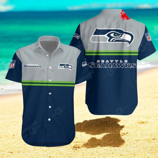 Seattle Seahawks NFL 2Line Logo Patterns Hawaiian Shirt