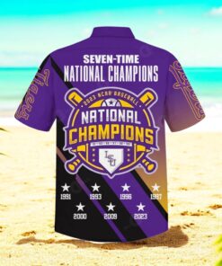 SevenTime National Champions LSU Tigers Baseball Purple Hawaiian Shirt SevenTime National Champions LSU Tigers Baseball Purple Hawaiian Shirt