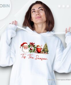 Tis The Season Santa Coffee Ornament Candy And Tree Christmas Unisex Shirt