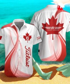 Titleist x Canada Flag Luxury Premium Golf Mix Red White Hawaiian Shirt Titleist x Canada Flag Luxury Premium Golf Mix Red White Hawaiian Shirt