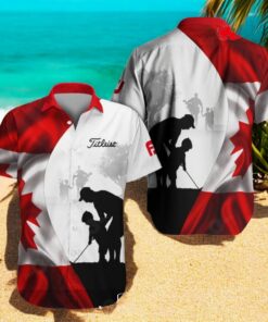 Titleist x Canada Flag Special Golf Daddy Lovers Mix Red White Hawaiian Shirt