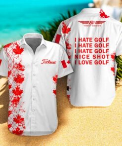 Titleist x Canada Flag Special Golf Grids Mix Red White Hawaiian Shirt Titleist x Canada Flag Special Golf Grids Mix Red White Hawaiian Shirt