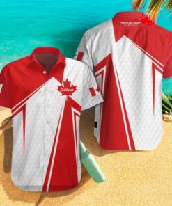 Titleist x Canada Flag Special Golf Mix Red White Hawaiian Shirt