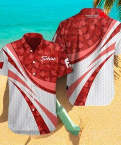 Titleist x Canada Flag Special Premium Golf Lines Mix Red White Hawaiian Shirt Titleist x Canada Flag Special Premium Golf Lines Mix Red White Hawaiian Shirt