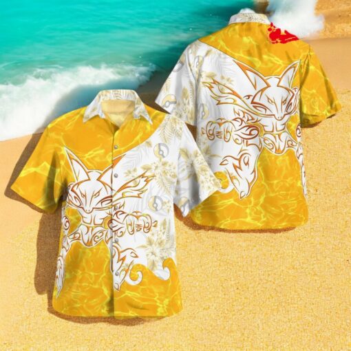 Tribal Style Pokemon Alakazam Design Hawaiian Shirt