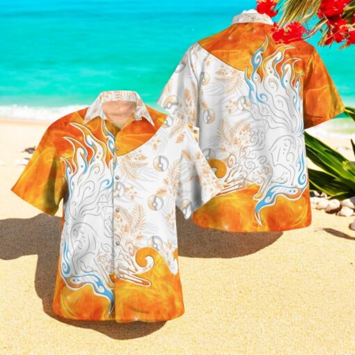 Tribal Style Pokemon Alolan Ninetales Design Hawaiian Shirt