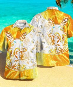 Tribal Style Pokemon Alolan Raichu Design Hawaiian Shirt