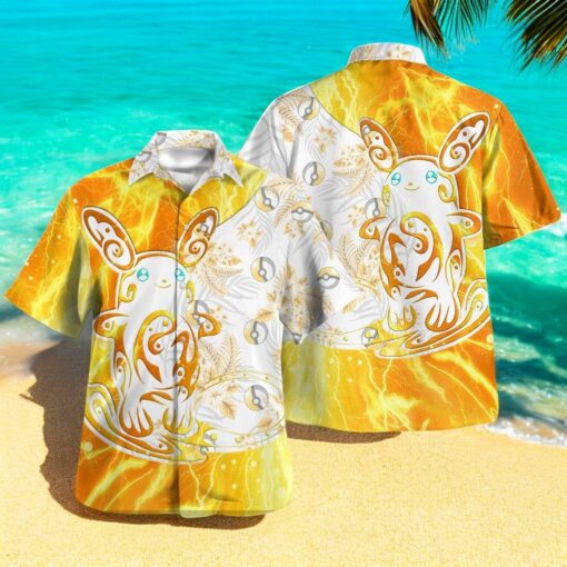 Tribal Style Pokemon Alolan Raichu Design Hawaiian Shirt