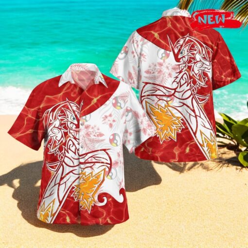 Tribal Style Pokemon Blaziken Design Hawaiian Shirt