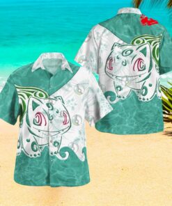 Tribal Style Pokemon Bulbasaur Design Hawaiian Shirt
