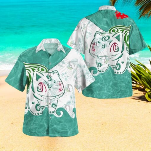 Tribal Style Pokemon Bulbasaur Design Hawaiian Shirt