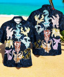 Tribal Style Pokemon Eevee Evolution Design Hawaiian Shirt