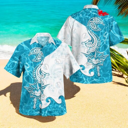 Tribal Style Pokemon Eevee Vaporeon Design Hawaiian Shirt