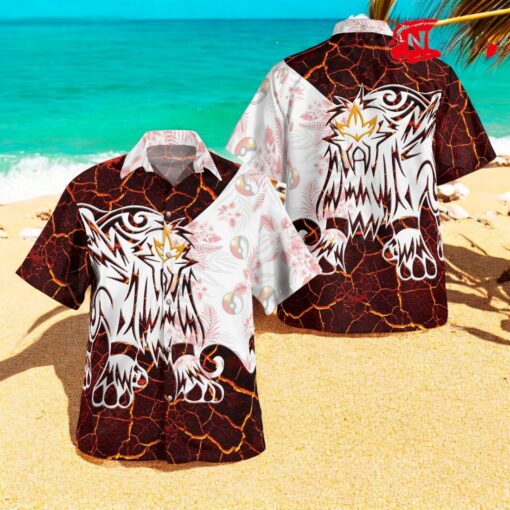 Tribal Style Pokemon Entei Design Hawaiian Shirt