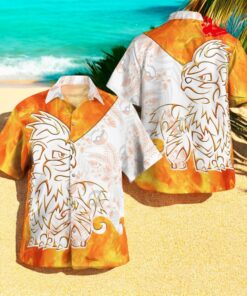Tribal Style Pokemon Growlithe Design Hawaiian Shirt
