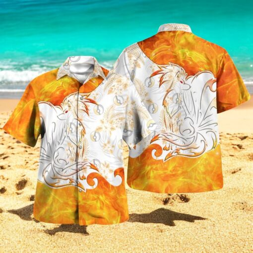 Tribal Style Pokemon Ninetales Design Hawaiian Shirt