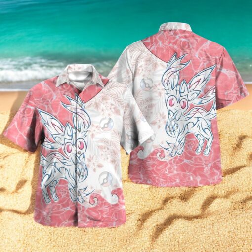 Tribal Style Pokemon Shiny Sylveon Design Hawaiian Shirt