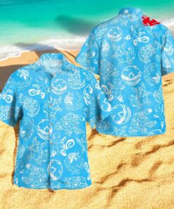 Tribal Style Pokemon Squirtle Evolution Design Hawaiian Shirt