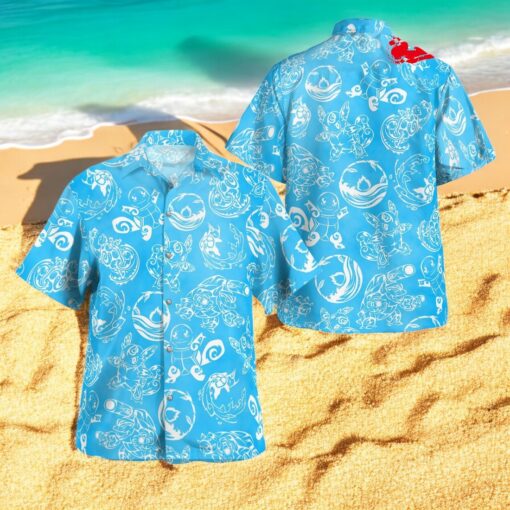 Tribal Style Pokemon Squirtle Evolution Design Hawaiian Shirt