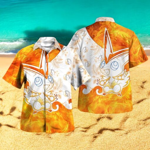 Tribal Style Pokemon Victini Design Hawaiian Shirt
