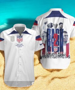 United States Men’s National Soccer Back 2 Back White Hawaiian Shirt United States Men’s National Soccer Back 2 Back White Hawaiian Shirt