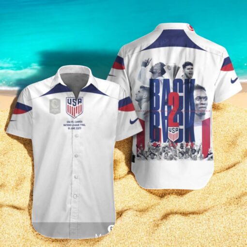 United States Men’s National Soccer Back 2 Back White Hawaiian Shirt