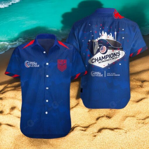 United States Men’s National Soccer Champions We Did It Navy Hawaiian Shirt