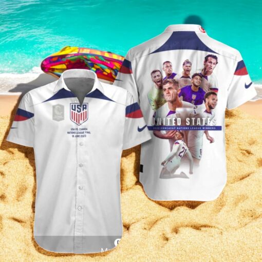 United States Men’s National Soccer Team White Hawaiian Shirt