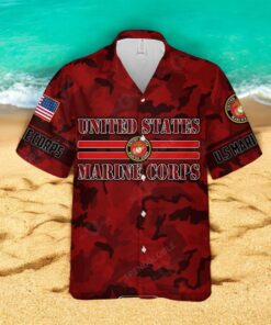 United States US Marines Corps Red Design Hawaiian Shirt United States US Marines Corps Red Design Hawaiian Shirt
