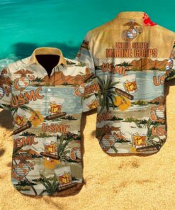 US Marine Army USMC Design Hawaiian Shirt