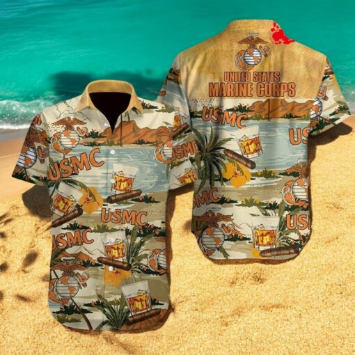 US Marine Army USMC Design Hawaiian Shirt