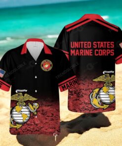 US Marine Premium Red Design Hawaiian Shirt