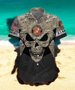 US Marine Premium Skull Design Hawaiian Shirt