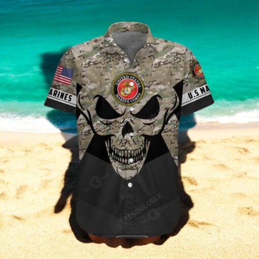 US Marine Premium Skull Design Hawaiian Shirt