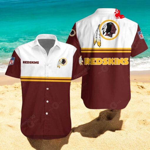 Washington Redskins NFL 2Line Logo Patterns Hawaiian Shirt