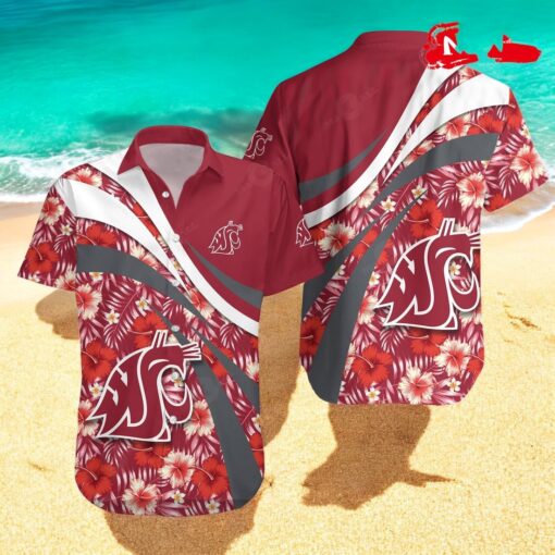 Washington State Cougars NCAA Hibiscus Sport Style Hawaiian Shirts