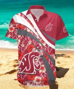 Washington State Cougars NCAA Hibiscus Sport Style Hawaiian Shirts Washington State Cougars NCAA Hibiscus Sport Style Hawaiian Shirts