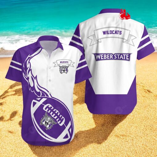 Weber State Wildcats NCAA Flame Ball Design Hawaiian Shirts