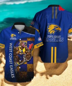 West Coast Eagles x Australia Football Club 3D Blue Apparels Hawaiian Shirt